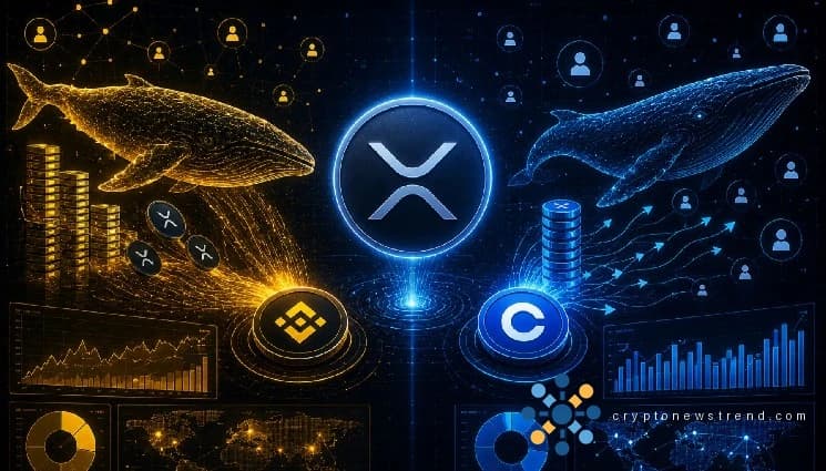 بڑے XRP ہولڈرز بائننس کی طرف آتے ہیں، جو Coinbase پر دیکھے گئے رجحانات سے متصادم ہیں۔