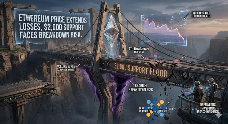 ETH قدر نیچے کی طرف جاری ہے، کلیدی $2,000 کی حد کو بکھرنے کا خطرہ ہے