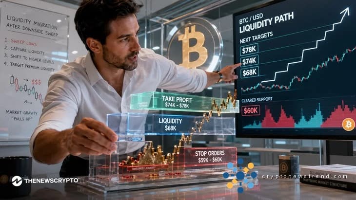 BTC 能持有 6.8 万美元吗？流动性区域指导短期前景