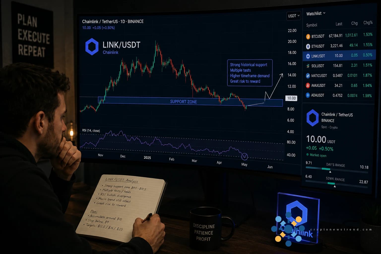 يتطلع سعر LINK إلى 12 دولارًا مع ارتفاع الطلب على صناديق الاستثمار المتداولة في Chainlink وحجمها