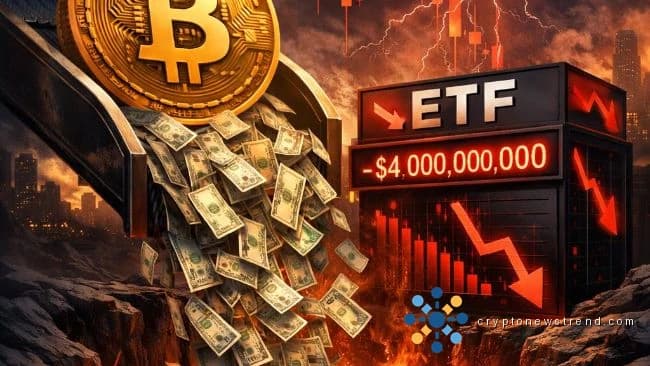 Bitcoin Drops Below $66,000 Amid Mounting ETF Outflows, $4B Withdrawn In 12 Days