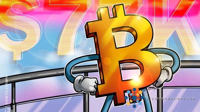 Bitcoin sube hasta los 77.000 dólares a pesar de que las salidas spot de ETF de BTC superan los 2.000 millones de dólares