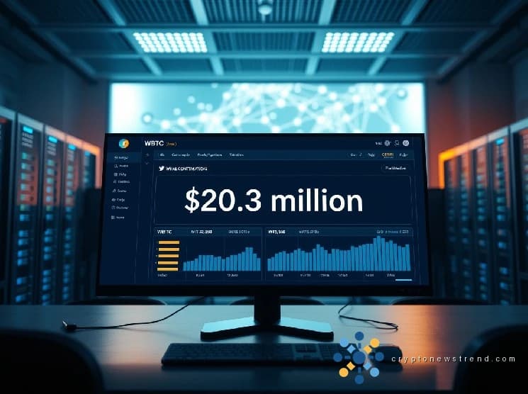 Anonymous Whale Moves $20.3M in WBTC On-Chain, Sparking Market Speculation