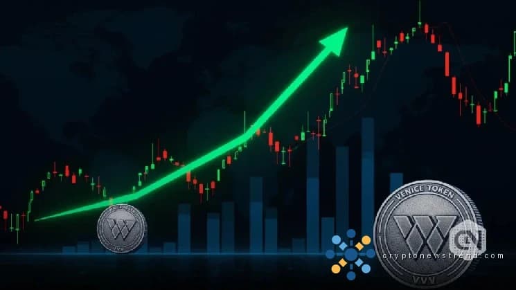 Venice Token (VVV) supera al mercado con una fuerte ruptura impulsada por el volumen