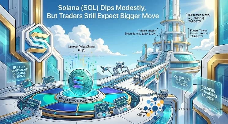 انخفض سهم Solana (SOL) بشكل متواضع، لكن التجار ما زالوا يتوقعون تحركًا أكبر