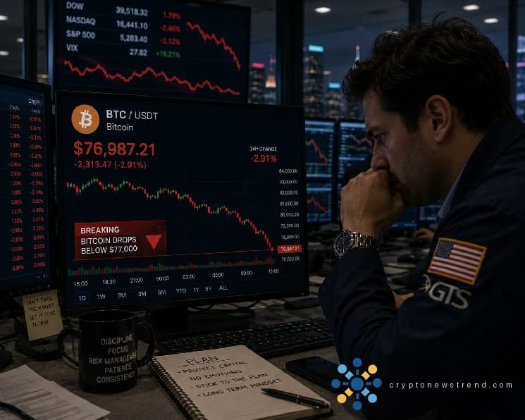 Bitcoin stays around $77K after 200-day moving average rejection