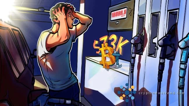 تصل عملة البيتكوين إلى 73 ألف دولار، حيث أظهرت بيانات مؤشر أسعار المستهلكين الأمريكية الرائعة ارتفاعًا قياسيًا في أسعار الغاز على مدار 60 عامًا