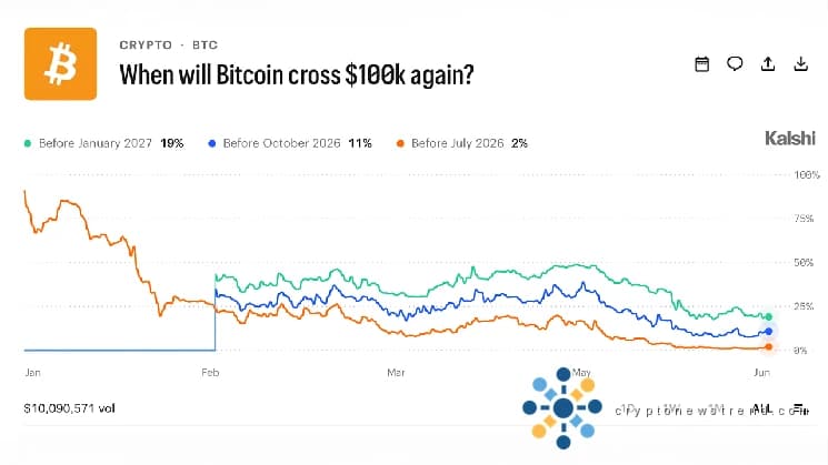 Kalshi: 80-prozentige Chance, dass Bitcoin bis 2026 unter 100.000 US-Dollar bleibt