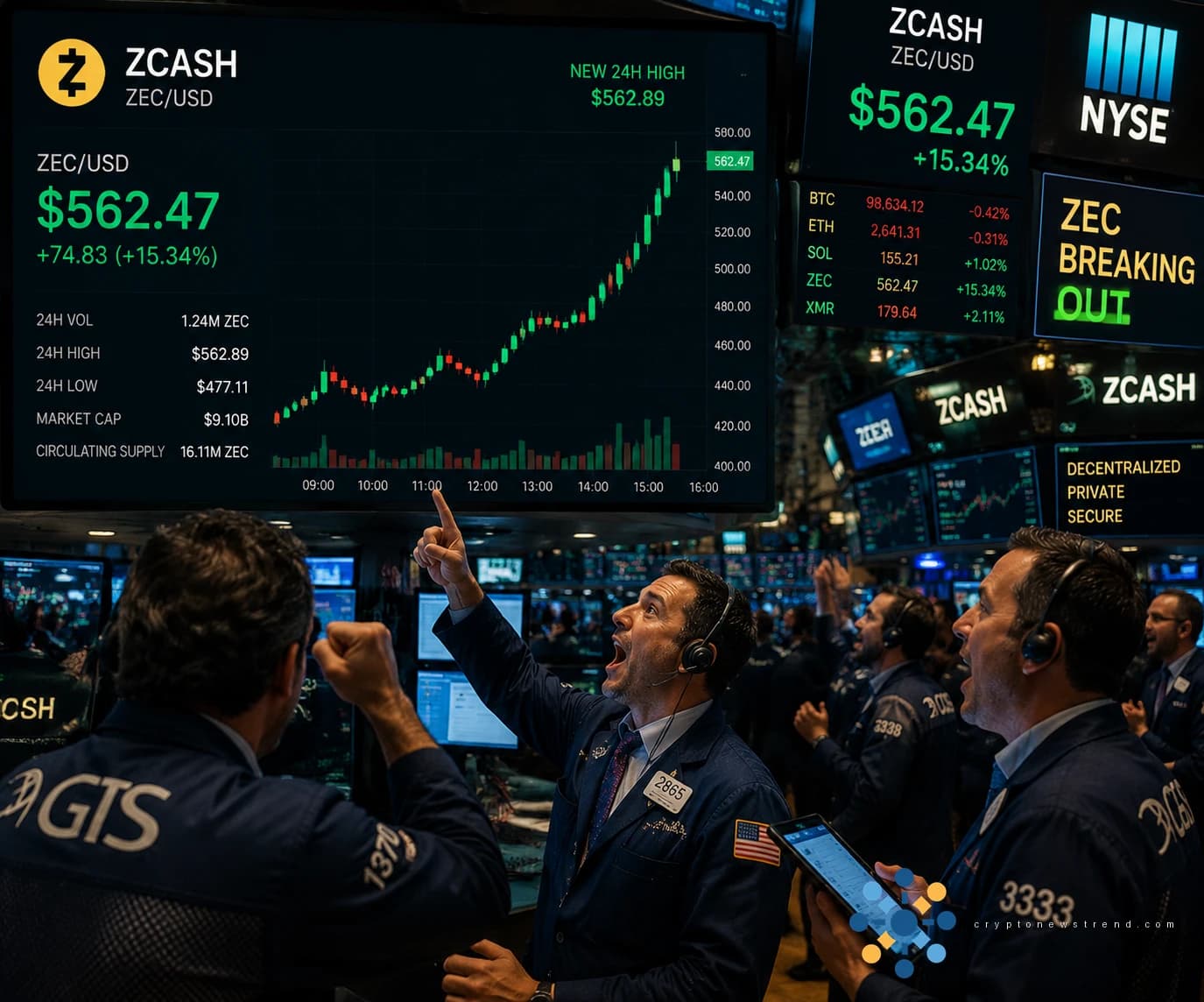 隐私币 Zcash 飙升,有望打破长期存在的 560 美元价格上限