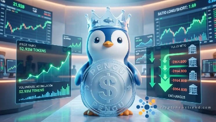 يتزايد الزخم الصعودي مع تجاوز PENGU العتبة الرئيسية وسط عملية شراء ضخمة بقيمة 52.9 مليون رمز من قبل كبار المستثمرين