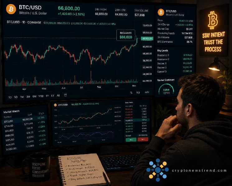 Bitcoin se mantiene por encima del soporte, el impulso indica estabilidad